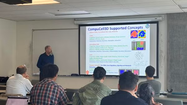 James A. Glazier giving a talk picture 1